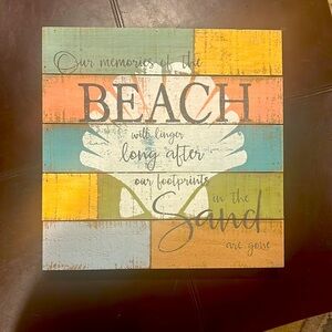 Wooden Beach Sign